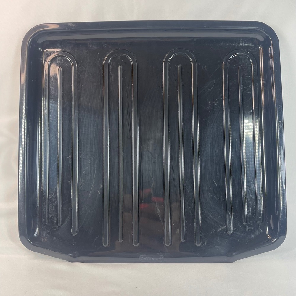Vintage Rubbermaid 1180-5 Drain Board Dish Drying Tray Black 14x15 USA